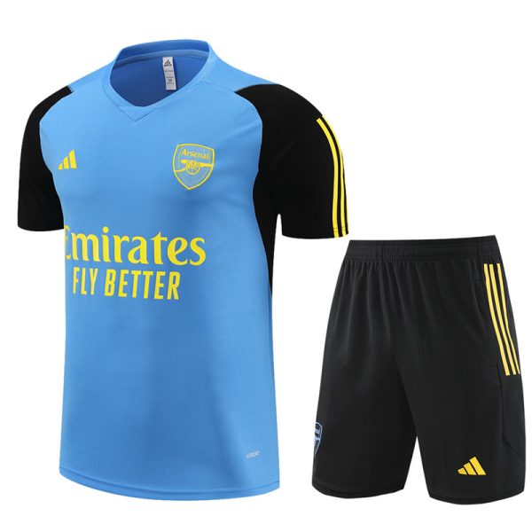 Arsenal Kids Short Sleeve Training Kit 2023/24 Light Blue