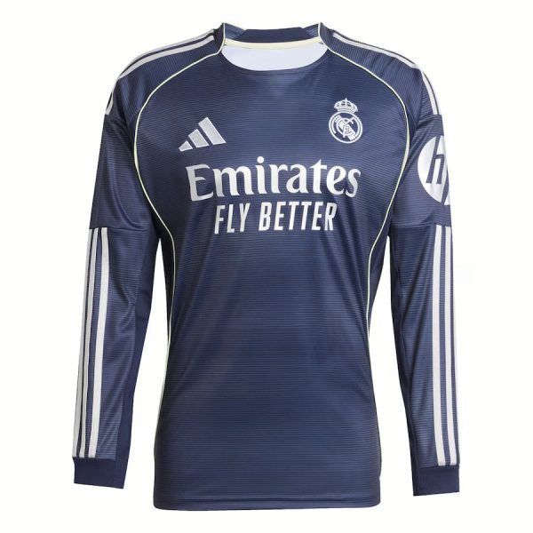 Real Madrid Mens Away Long Sleeve Jersey 25/26 Navy