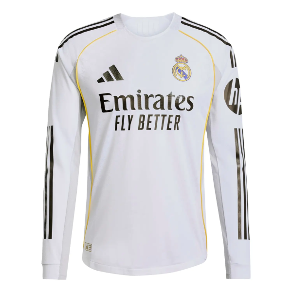 Real Madrid Mens Home Long Sleeve Jersey 25/26 Player Edition