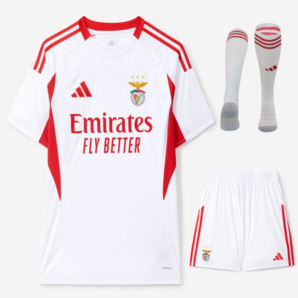 SL Benfica 2025-2026 White Away Jersey for Kids