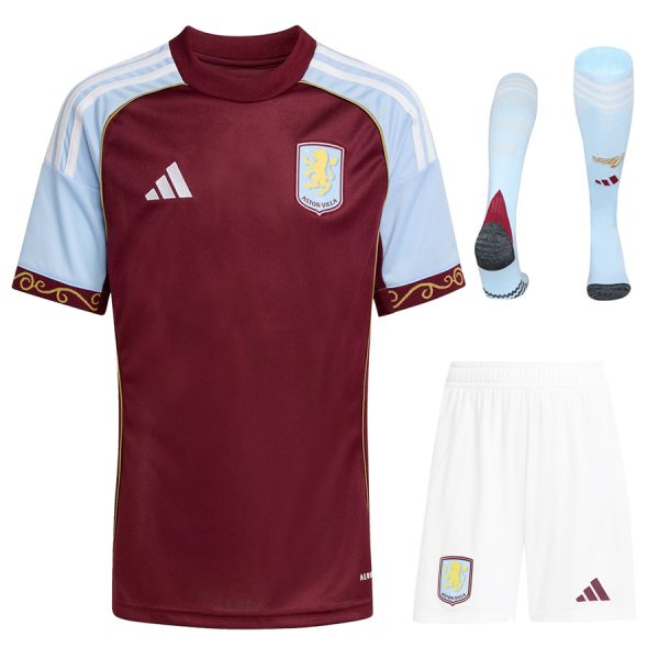 Aston Villa adidas Home Shirt 2025-26 - Kids