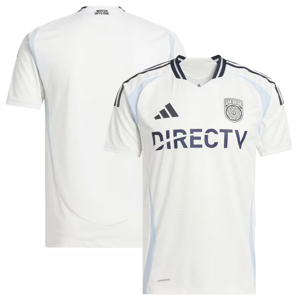 San Diego FC men's away adidas white 2025 jersey