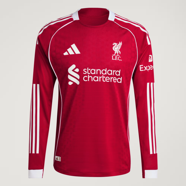 LFC adidas Mens 25/26 Home Long Sleeve Jersey - Player Edition