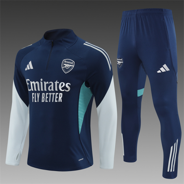 Kids Arsenal adidas 25/26 Blue 1/4 Zip Training Kit