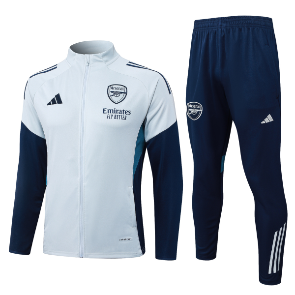 Kids Arsenal adidas 25/26 Light Grey Tracksuit Set