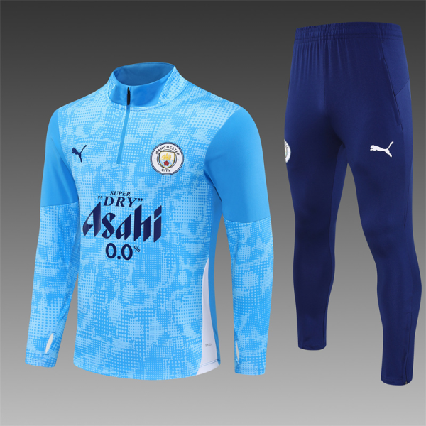 25/26 Manchester City Pre-match 1/4 zip training set blue kids