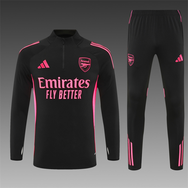 Kids Arsenal adidas 25/26 Black 1/4 Zip Training Kit