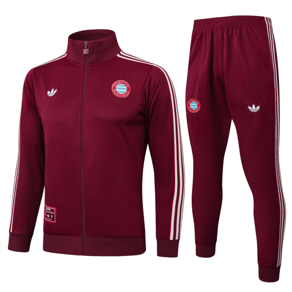 FC Bayern Adidas Retro Kids Training Kit Burgundy