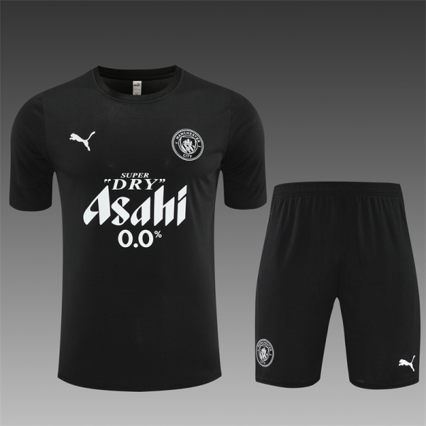 25/26 Manchester City Pre-match Training Jersey Set Black - Kids