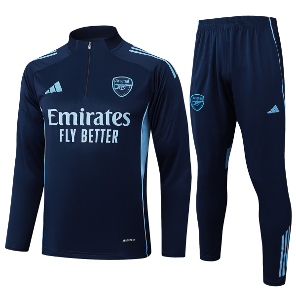 Kids Arsenal adidas 25/26 Blue 1/4 Zip Training Kit
