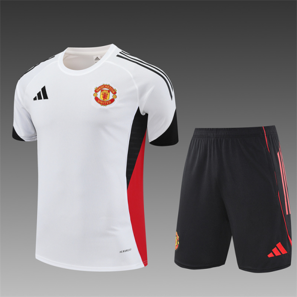 Manchester United 25/26 Pre-match Training Jersey Set White Kids
