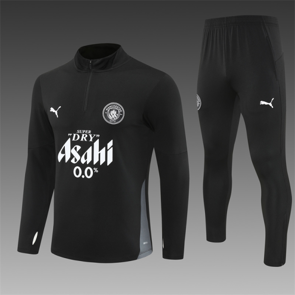 25/26 Manchester City Pre-match 1/4 zip training set Black