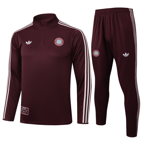 FC Bayern Adidas Retro Kids Training Kit Burgundy