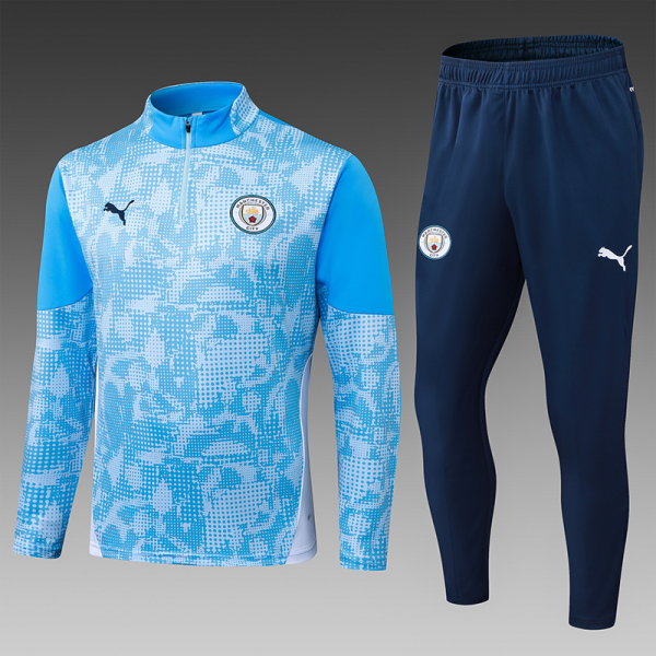 25/26 Manchester City Pre-match 1/4 zip training set blue kids