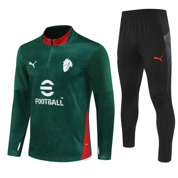 AC MILAN 1/4 ZIP LONG-SLEEVE TRAINING 2025/26 GREEN JERSEY