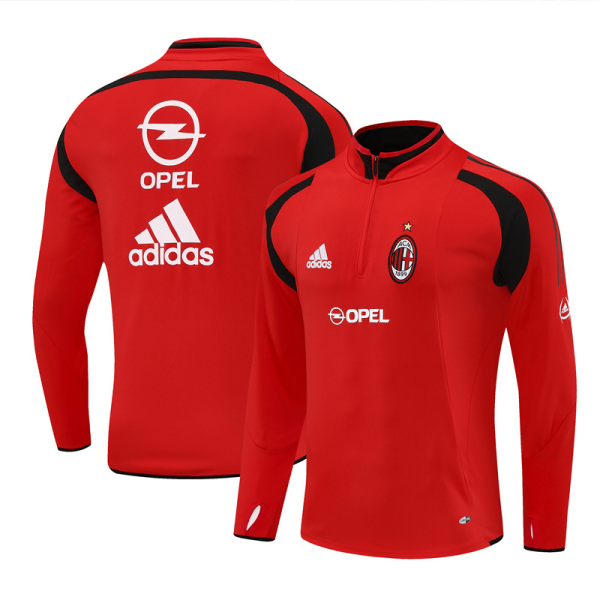AC MILAN RETRO 1/4 ZIP LONG-SLEEVE TRAINING 2004/05 RED