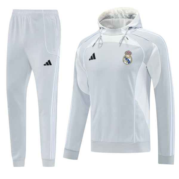Men's Real Madrid adidas Training Hoodie 25/26 Light Grey