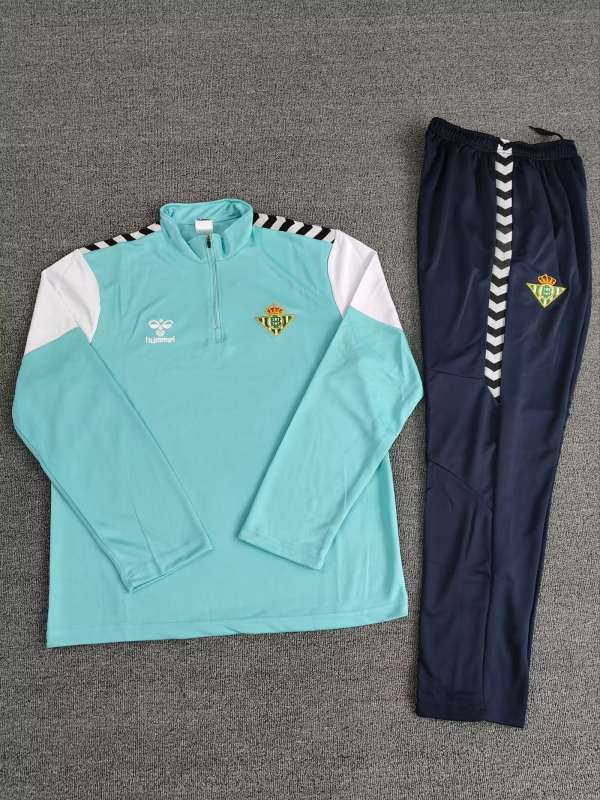 Real Betis Blue Half-Zip Training Sweatshirt 24/25 Kids