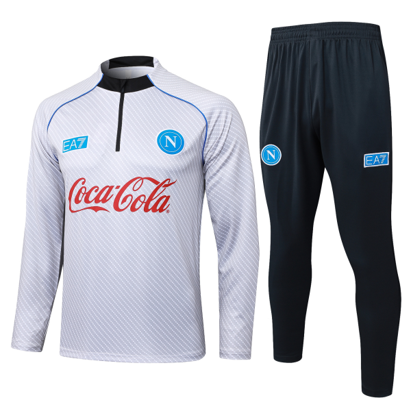 SSC Napoli White Half-Zip Training Sweatshirt 2025/2026