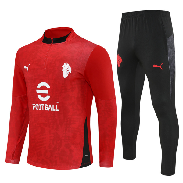 AC MILAN 1/4 ZIP LONG-SLEEVE TRAINING 2025/26 RED JERSEY