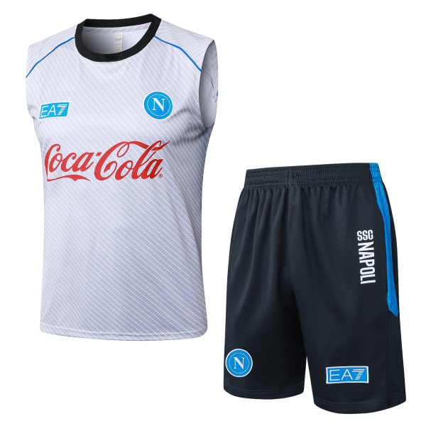 SSC Napoli White/Silver Training Sleveless Jersey 2025/2026
