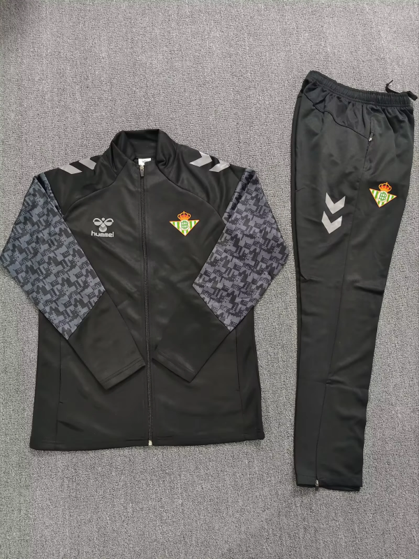 Real Betis Black Zip-Up Training Sweatshirt 24/25 Kids