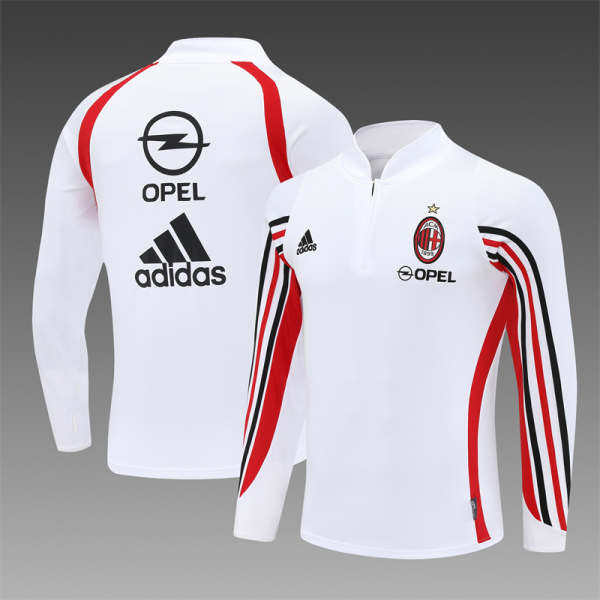 AC MILAN RETRO 1/4 ZIP LONG-SLEEVE TRAINING 2003/04 WHITE