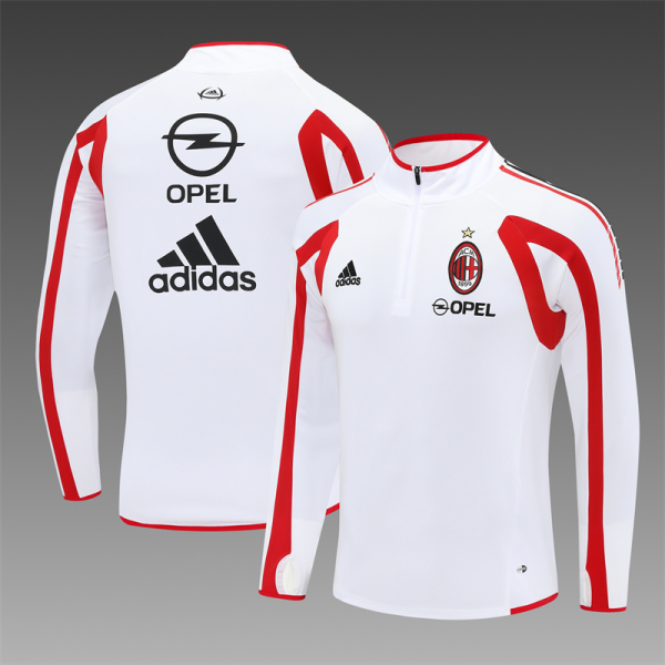 AC MILAN RETRO 1/4 ZIP LONG-SLEEVE TRAINING 2005/06 WHITE