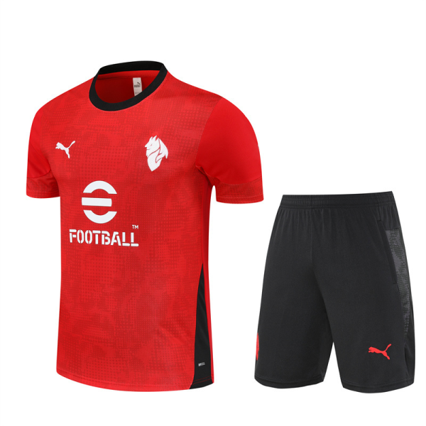 BUNDLE RED JERSEY + BLACK SHORTS MILAN TRAINING 2025/26