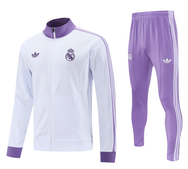 Men's Real Madrid adidas Training Tracksuit 25/26 White/Purple